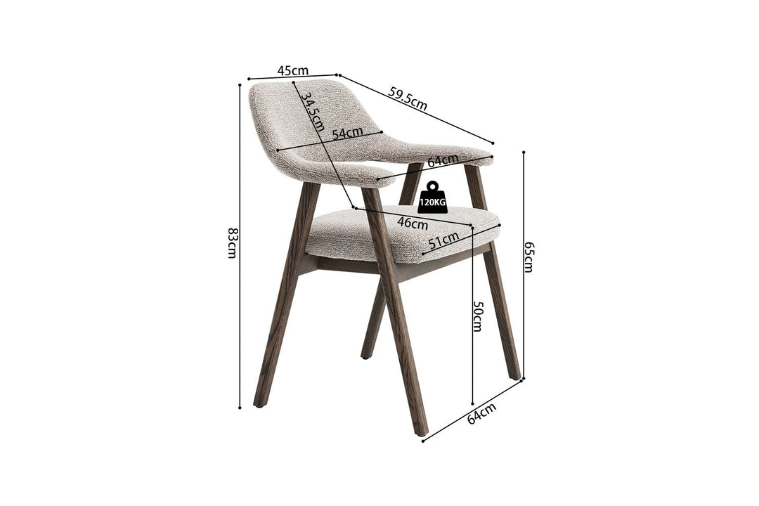 STOEL CORALIE - Wow Home Wit bruin