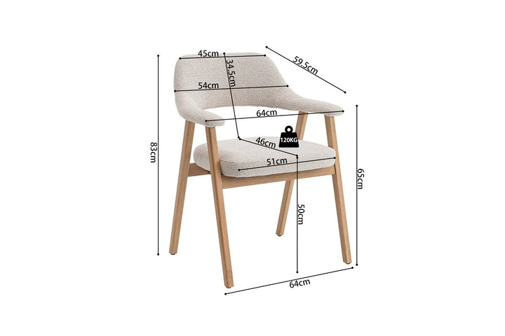 STOEL CORALIE - Wow Home Wit bruin