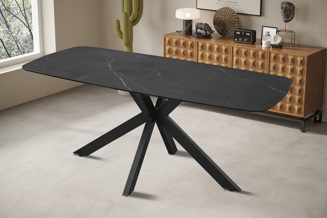 EETTAFEL APOLLO - Wow Home Zwart 180X90X76