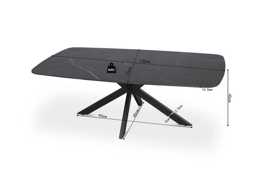 SALONTAFEL APOLLO - Wow Home Zwart 130x70