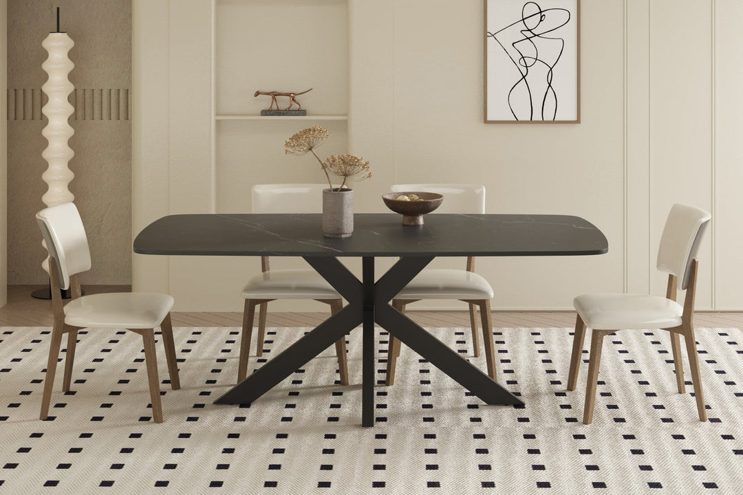 EETTAFEL APOLLO - Wow Home Zwart 180X90X76